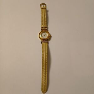 Michelli Women's Gold Tone Faux Leather Band Watch Quartz Japan Movt